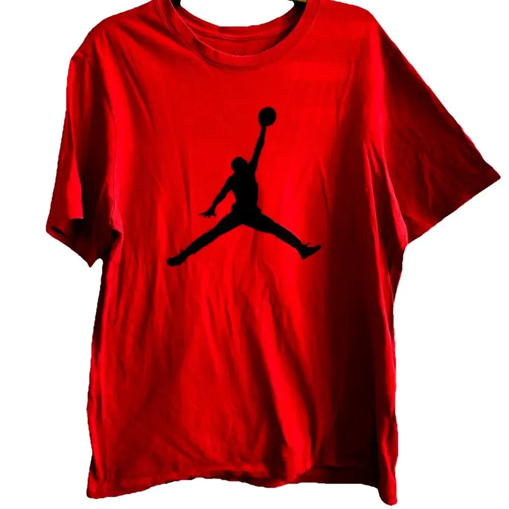 Vintage AIR JORDAN T-Shirt L FLIGHT JUMPMAN Retro Basketball Nike 23 1990s Y2K